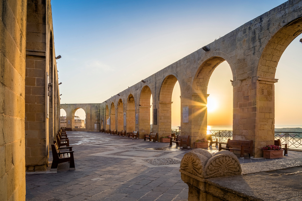 Malta - Upper Barrakka Gardens at sunrise
